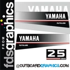 Yamaha 25hp autolube outboard engine decals/sticker kit