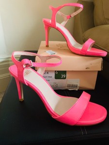 bright pink heeled sandals