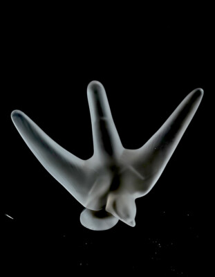 VINTAGE DOVE By VANNES LE CHATEL  ART GLASS CRYSTAL FRANCE 7  FROSTED