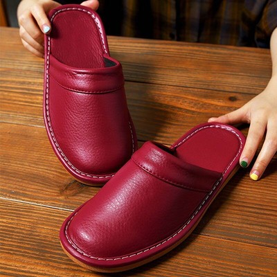 ladies leather slippers ebay