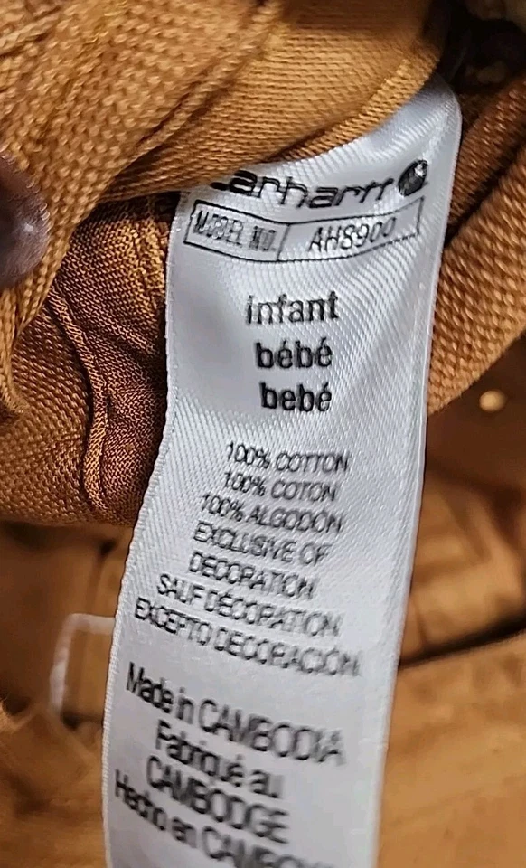 Boné de beisebol infantil Carhartt tamanho único marrom ao ar livre bebê crianças - Imagem 3 de 4