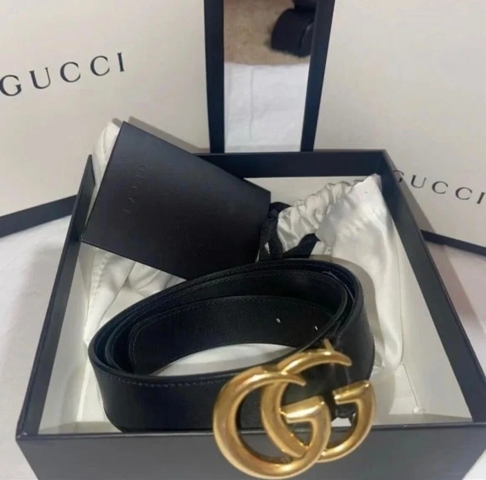 Ремень Gucci GG размер 90 см/100 см черный - Изображение 4 из 4