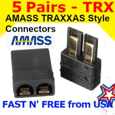 5 Pair TRX-style Connector Plugs Lipo/NiMh Battery