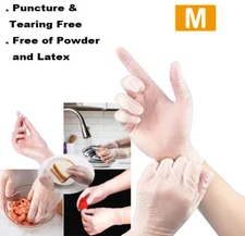 10-2000 pcs Vinyl Gloves, Clear,M Size