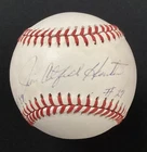 Jim Catfish Hunter Signed Baseball Bob Brown As Yankees Auto HOF Inscription JSA