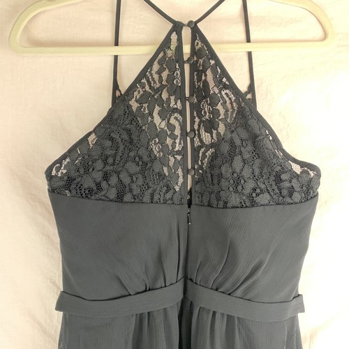 NWT David’s Bridal Black Cocktail Dress Sz 10 Lace Chiffon LBD Date Night - Picture 3 of 17