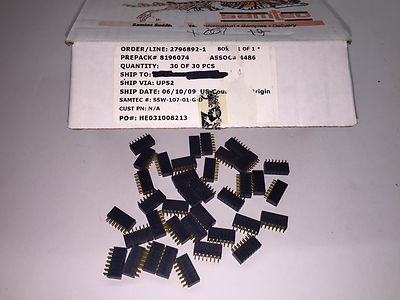 (18 PIECE LOT) SSW-107-01-G-D, SAMTEC, CONN RCPT .100'' 14POS DUAL GOLD, ROHS