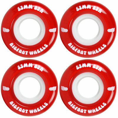 Bigfoot Skateboard Wheels 53mm 83A Soft Cruiser Filmer Wheels Red (Set of 4)