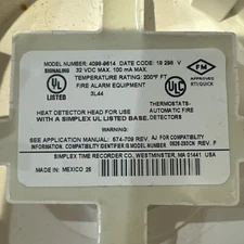 Simplex 4098-9614 Heat Detector Non Addressable