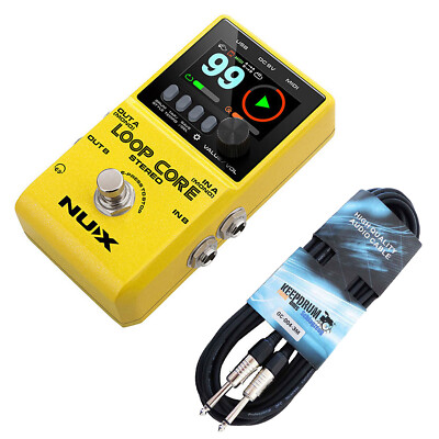 Nux Effektgerät Loop Core Stereo Looper-Pedal mit Instrumentenkabel