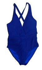 La Blanca Sin-Sation Surplice Over the Shoulder One-Piece Blue Size 12 5586