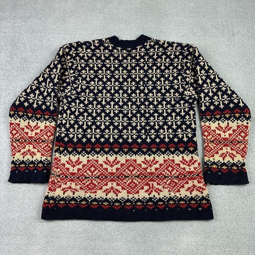 Vintage Abercrombie Fitch Sweater Mens S Fair Isle Knit Wool Birds Eye READ - Picture 12 of 15