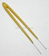 Metal Tweezers Computer Tech Tool Electronics Parts Yellow Plastic Finger Grip
