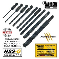 SabreCut Revolution Turbo-Drive HSS-G Impact Driver Compatible Drill Bits