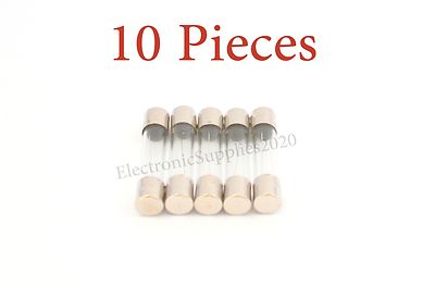 10-Pack Of 6 Amp 250V Fast Blow Glass Fuses (6x30mm) - Northeast Direct Brand