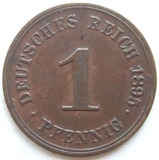 Coin German Empire Empire 1 Pfennig 1895 G in Extremely fine