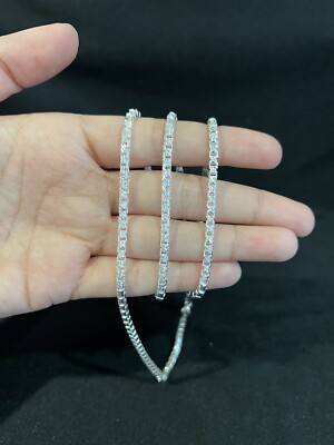 .925 Sterlingsilber Herren Damen Diamantschliff Runde Box Lange Kette Halskette 30''