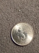 2007 p wyoming state quarter error strike thru both sides.