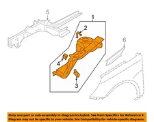 HYUNDAI OEM 11-14 Sonata-Front Fender Apron Panel Cover Left 645013Q010