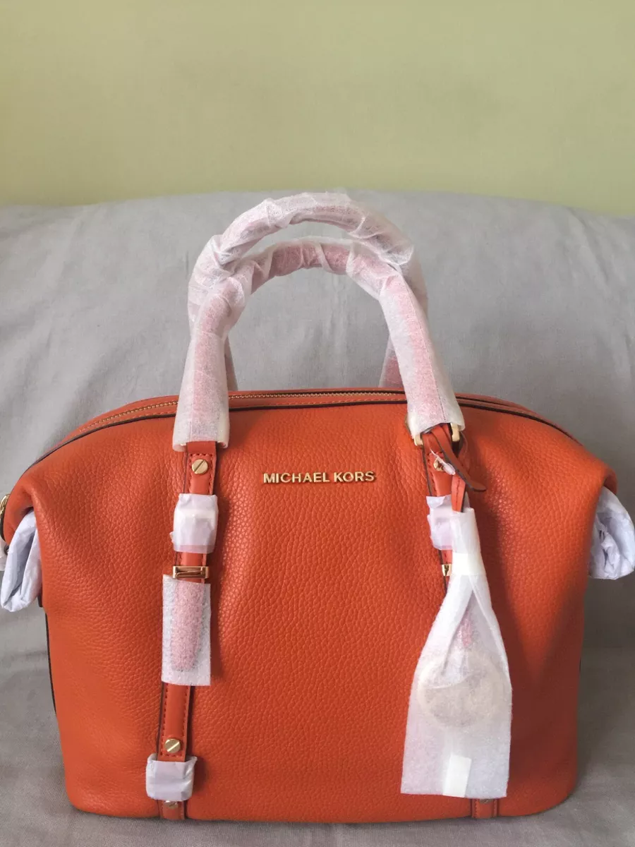 Michael Kors Bedford Legacy Medium Satchel And Jet Set Wallet Burnt Orange