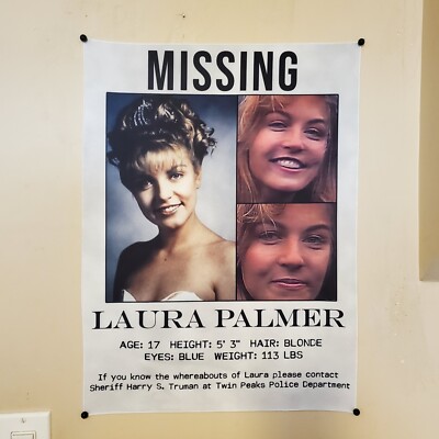 Laura Palmer missing poster (tapestry) Twin Peaks    custom banner wall flag