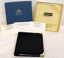 NEW Melannco Leather Bound Photo Album Navy Blue Gold Hardware 4 6 Refill Expand