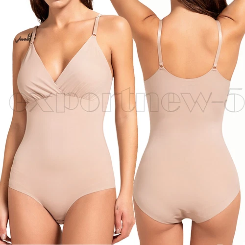 Women's Seamless Full Body Shapewear Bodysuit Tummy Control Slimming Body Shaper - Picture 17 of 50