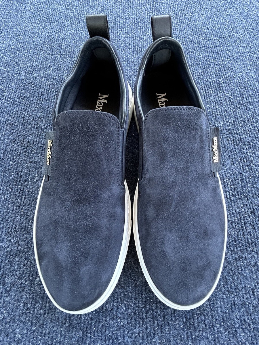 MAX MARA Women's Tia Slip-On Sneaker Suede Leather Logo IT