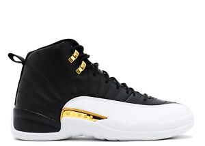 jordan retro 12 black white gold