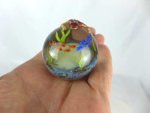 Rare John P Gilvey Mermaid Sea fish Ocean Art Glass Marble - Picture 10 of 12