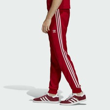 adidas sst track pants mens red