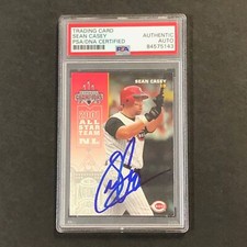 2003 Donruss Champions #73 Sean Casey Signed Card PSA Slabbed Auto Reds
