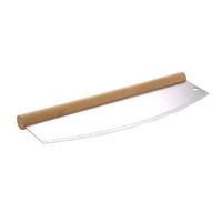 Allgrill Pizzaschneider Wiegemesser Pizzamesser Edelstahl Mit Holzgriff Groß