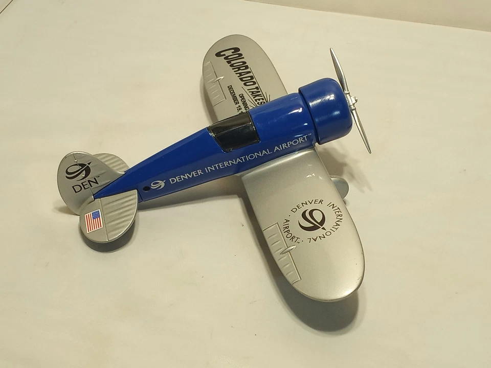 D.I.A. Denver Internal Airport Opening Day Die Cast Plane Metal Coin Toy Bank - Image 2 of 4