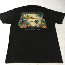 Vintage Y2K Maui Kauai Hawaii NICE Graphic T Shirt Tee Size large map islands