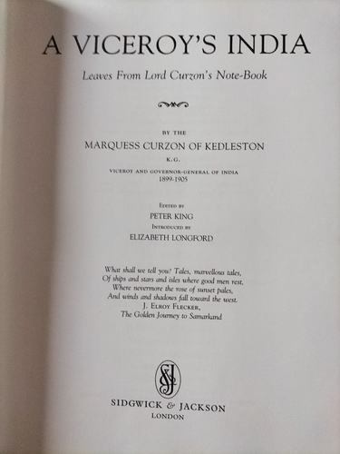 A Viceroy's India - Leaves From Lord Curzon's Notebook - HB/DJ 1st Ed. VGC - Picture 4 of 22