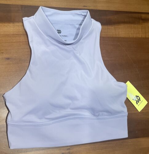 Women's All In Motion Comfort Crop Sports Bra Lilac Purple Tank Top Sz S Small