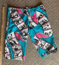Vintage 80s Life  s A Beach Surfgear Three Stooges Clam Digger Shorts Size Med