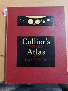 1958 Collier's World Atlas & Gazetter Sharp Clean