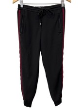 Vince Jogger Pants XS Black Elastic Waist Tuxedo Stripe Drawstring Lounge Gym