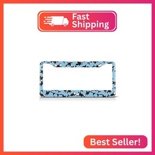 Beabes Killer Whales Pattern License Plate Frame Black And White Animal License