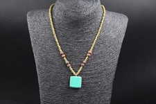 Gypsy Kuchi Necklace, Afghan Necklace, Green Enamel Beaded Necklace, Tribal