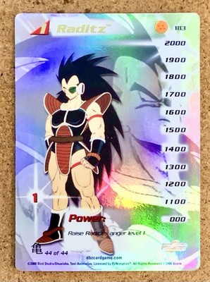 2000 Score Dragonball Z Saiyan Saga Foil Raditz #183 44 of 44 EX