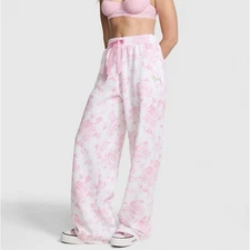 PINK x LoveShackFancy EVERBLOOMING WHITE SWEATPANTS LIMITED EDITION IN XS-XL