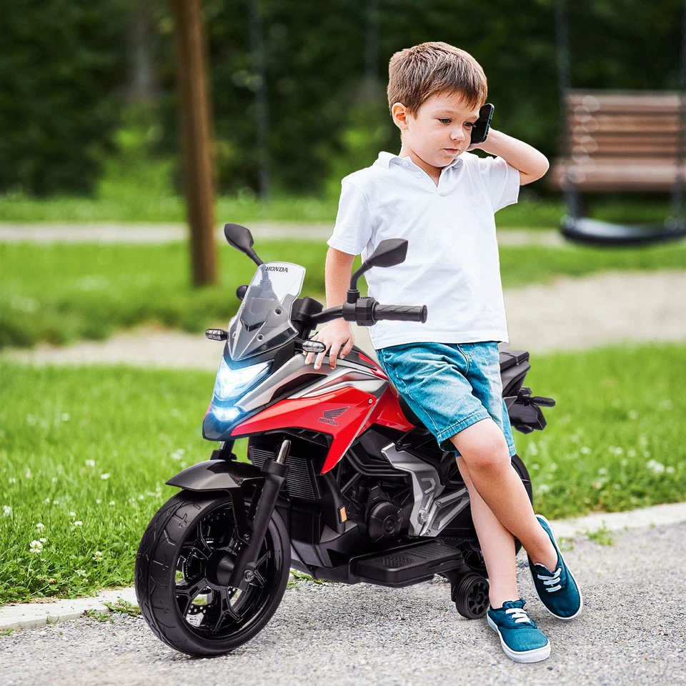 AIYAPLAY Moto Elettrica per Bambini 3-6 Anni Licenza Honda in PP e Metallo Rossa - Immagine 2 di 4
