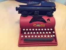 Vintage Tom Thumb Typewriter Red Manual Office Supplies  1950’s Clean thumbnail