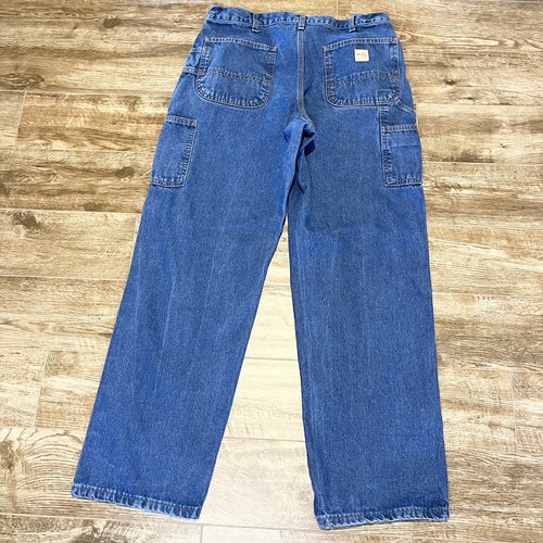 Pantalones de mezclilla Carhartt FR para hombre 34X32 azul carpintero ropa de trabajo americana resistente al fuego - Imagen 6 de 13
