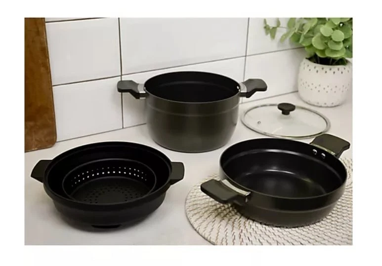 Набор антипригарной посуды Kuhn Rikon из 2 предметов с дуршлагом и крышкой - Изображение 2 из 4