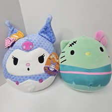 New Sanrio Halloween Kuromi Hello Kitty 8 Inch Soft Plush Lot Of 2 Squishmallows