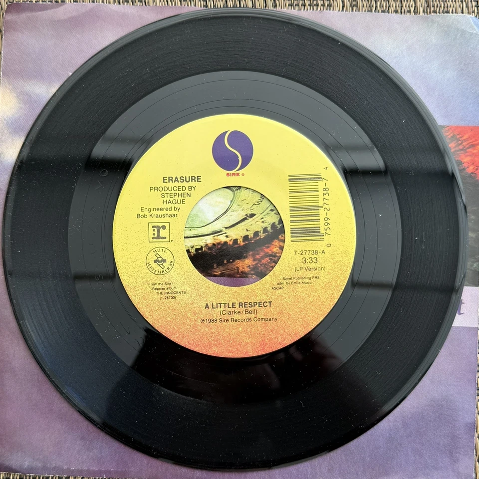 Erasure - A Little Respect / Like Zsa Zsa Zsa Gabor  - Sire 7-27738 - M PS Foto 3 de 4